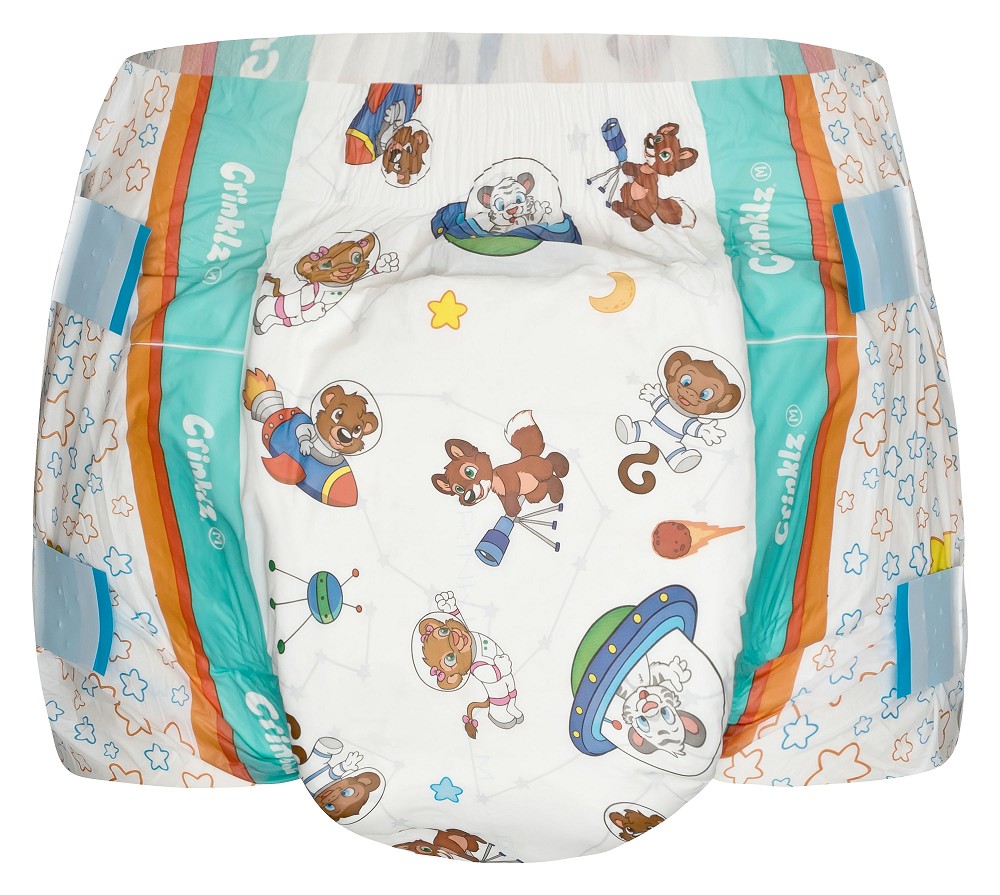 Crinklz Astronaut M, bunte Windeln für Erwachsene